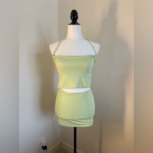 Light Green Mini Skirt Set